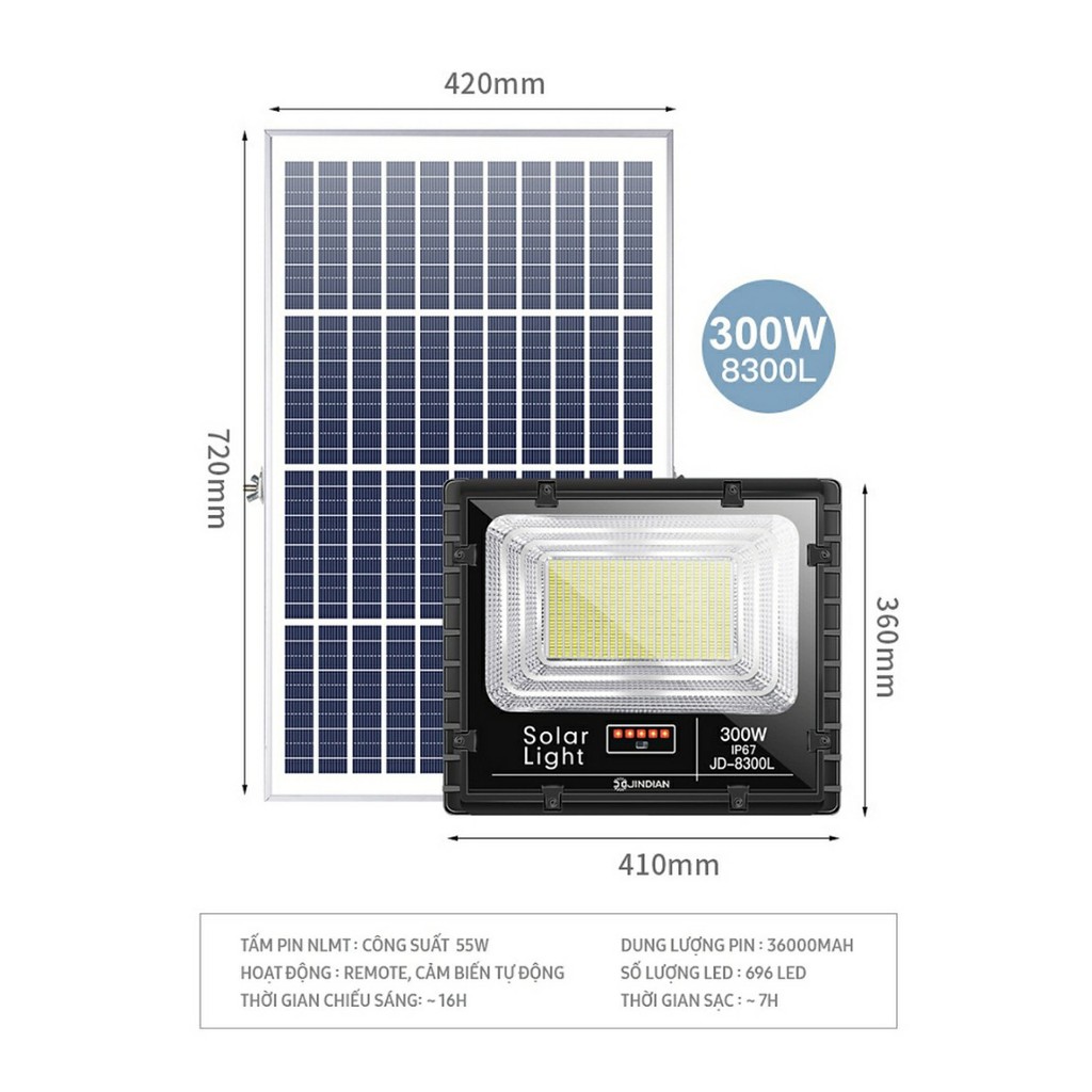 ĐÈN PHA LED NGOÀI TRỜI CHÍNH HÃNG JINDIAN JD-8300L