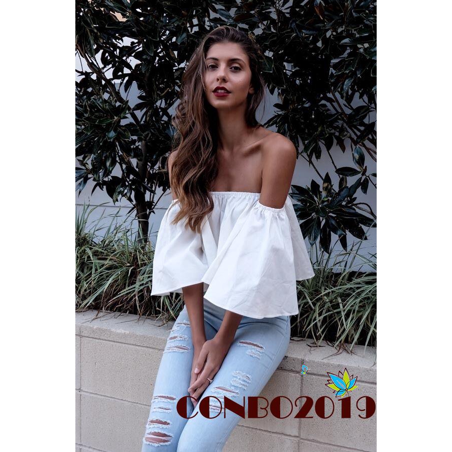 Áo tank top nữ trễ vai tay loe