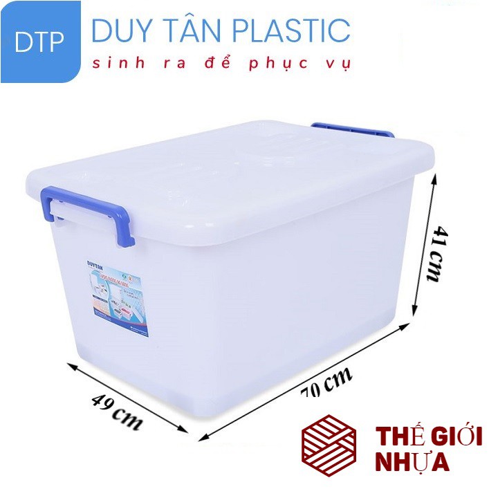 Thùng Nhựa Duy Tân Có Bánh Xe 90 Lít 70 x 49 x 41 cm No.747- GIAO NHANH 2H