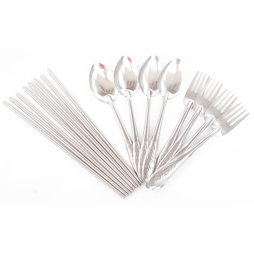 BỘ CHÉN DĨA DÃ NGOẠI INOX 36 MÓN