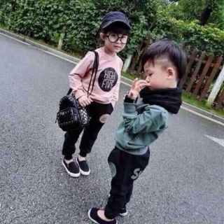 Bộ nỉ highfive cho bé trai bé gái