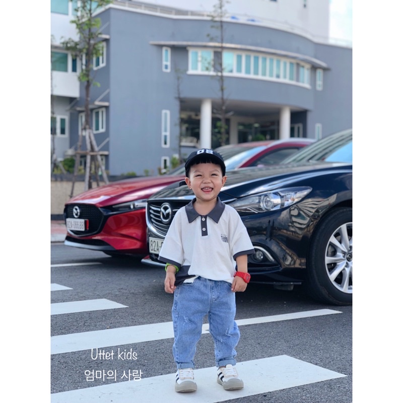 ÁO THUN CỔ POLO CHO BÉ GÁI VÀ BÉ TRAI 095 SIZE 90 ĐẾN 130