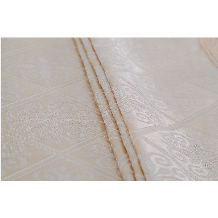 [90*150cm] Khăn trải bàn vải jacquard dệt nổi VIỀN REN màu VÀNG sang trọng thanh lịch [T043]