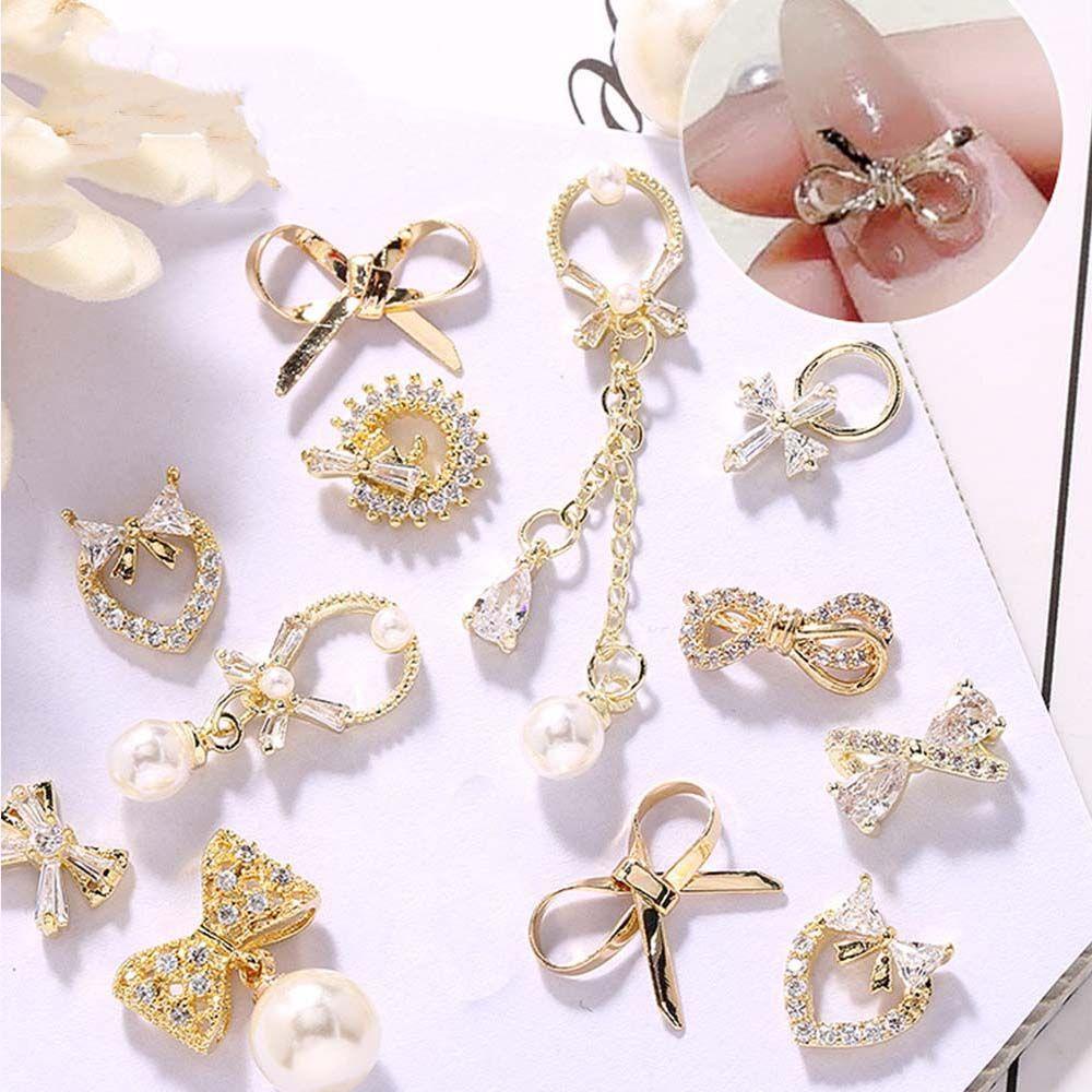 Phụ Kiện Đính Nơ Trang Trí Móng Tay Xinh Xắn|Hạt Charm 3D Lấp Lánh Đính Móng Nghệ Thuật|Phụ Kiện Trang Trí Móng Tay Hình Nơ Xinh Xắn