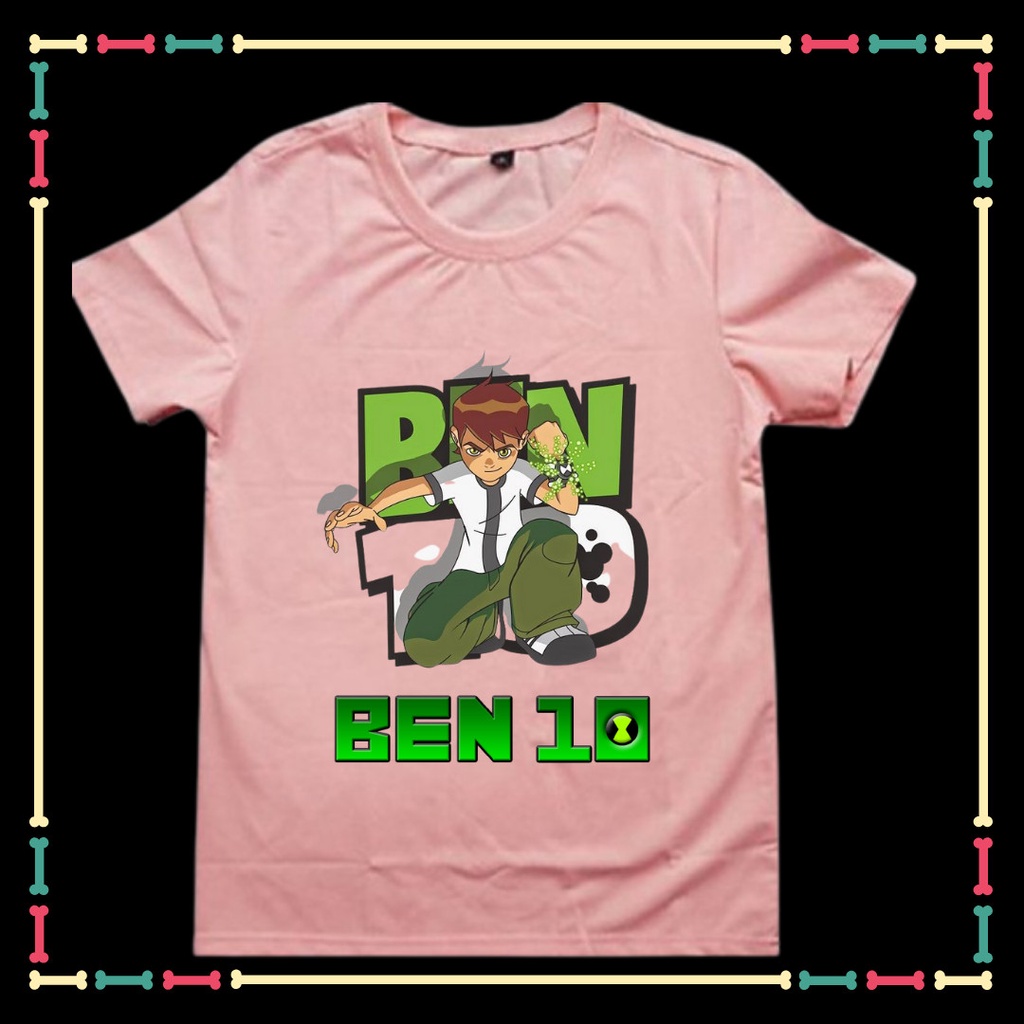 Áo Ben 10 tay ngắn phông rộng cổ tròn đủ size áo cho bé trai