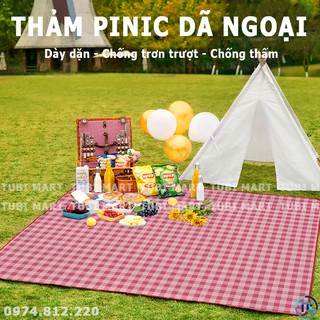 Thảm Dã Ngoại, cắm trại, du lịch Cao Cấp Họa Tiết Caro 2mx2m Tiện Lợi - TB031