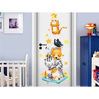 Decal dán tường Hàn Quốc trang trí nhà cửa, quán cafe, văn phòng - MÈO HÁI SAO