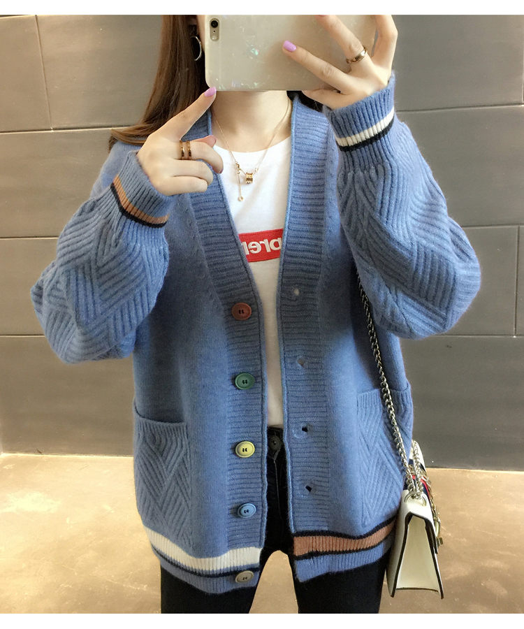 Áo Khoác Cardigan Dệt Kim Cổ Tim Xinh Xắn Cho Nữ | BigBuy360 - bigbuy360.vn