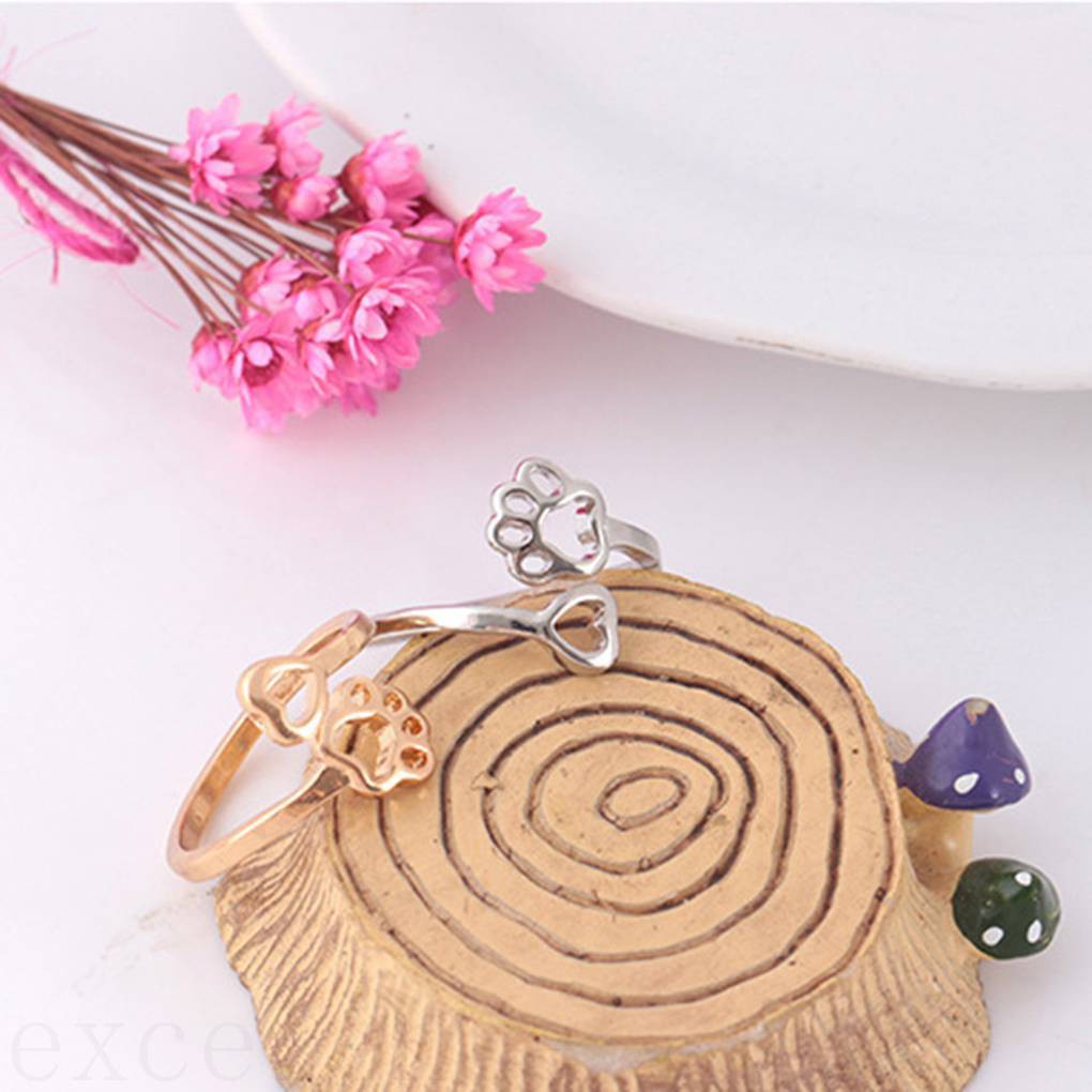 Nhẫn Bằng Hợp Kim Hình Dấu Chân Cún Xinh Xắn Thời Trang