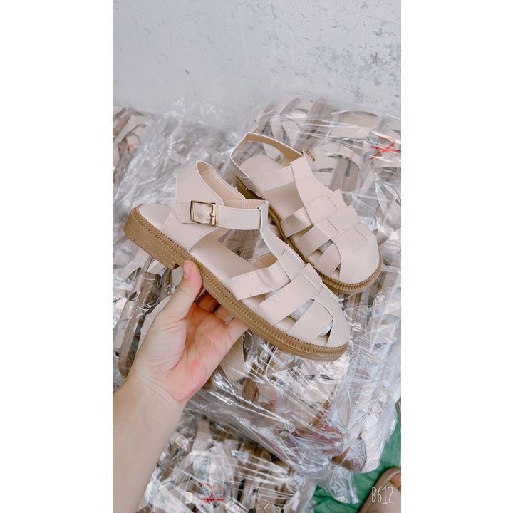 Xả kho 3 ngày:Giày sandal nữ rọ chiến binh đan 3 bản mũi tròn ZINZIN3456
