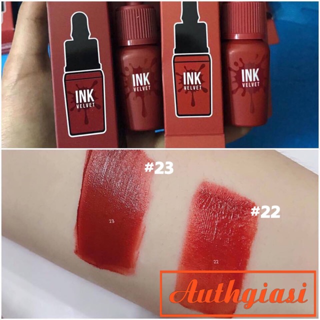 Son Peripera Ink Velvet Màu Mới 22 Cam Cháy và 23 Đỏ Nâu