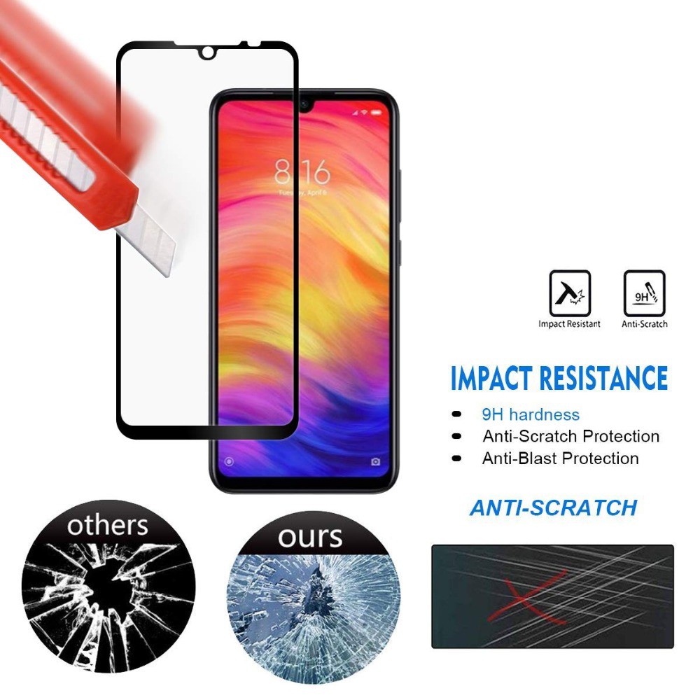 Xiaomi Redmi Note 8 6 7 4 4X 5 5A Pro Y1 Lite Y2 Y3 Full Màn kính cường lực Tempered Glass Screen Protector Film