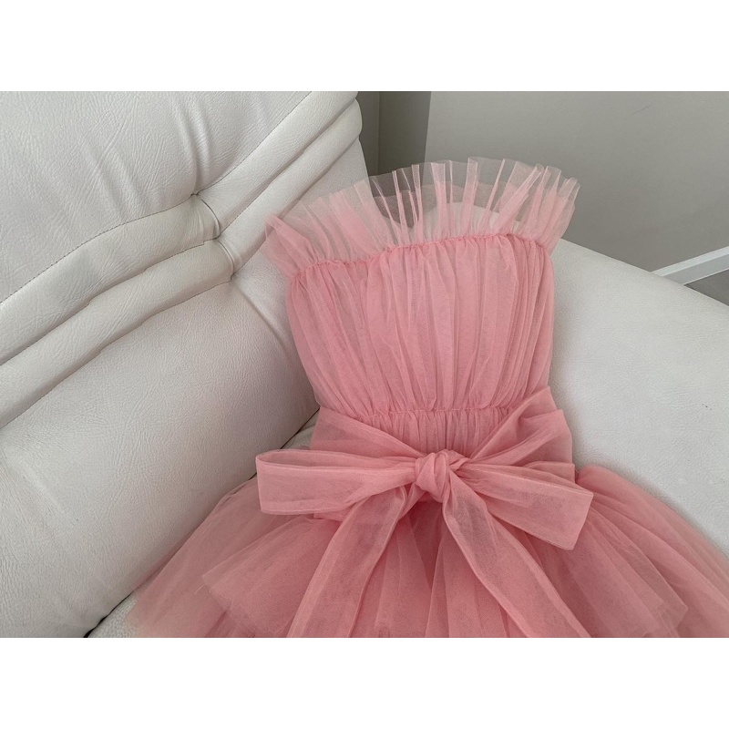 Đầm Xoè Nơ Hồng -  Set Pink Girl