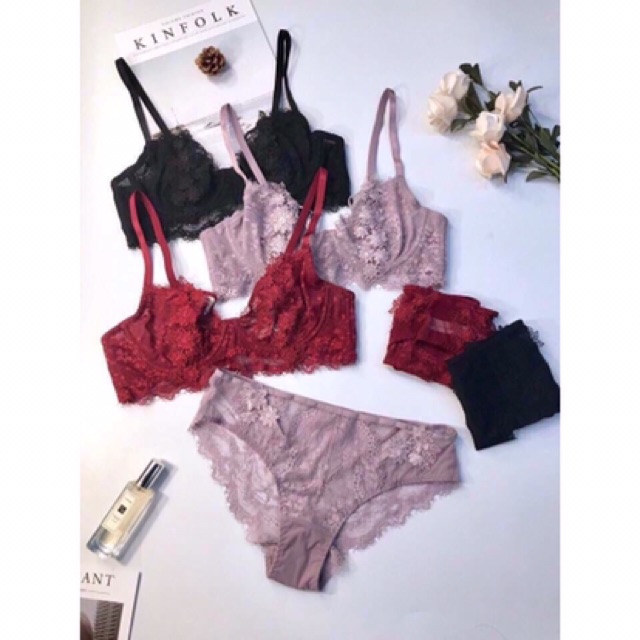 Bộ đồ lót Charm ren hoa có gọng ren mỏng BL