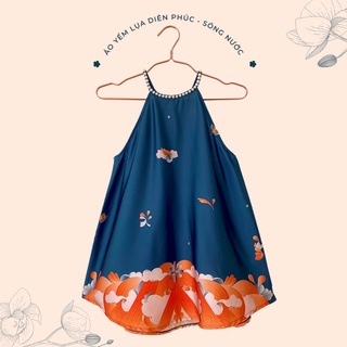 Sumire Store Áo yếm lụa Diên Phúc Sóng nước - Xanh dương