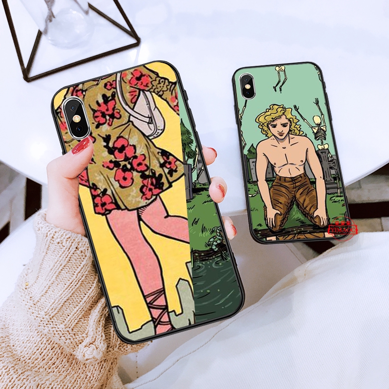 Ốp điện thoại mềm họa tiết bài tarot bí ẩn cho iPhone XS Max XR X 11 Pro 7 8 6 6S Plus 222C