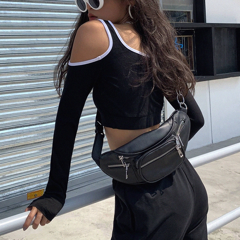 DUNEA Women's new style strapless letter print cropped top T-shirt