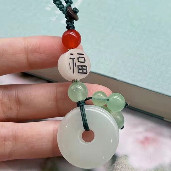 Dây treo ngọc bội pha lê phong thủy tài lộc