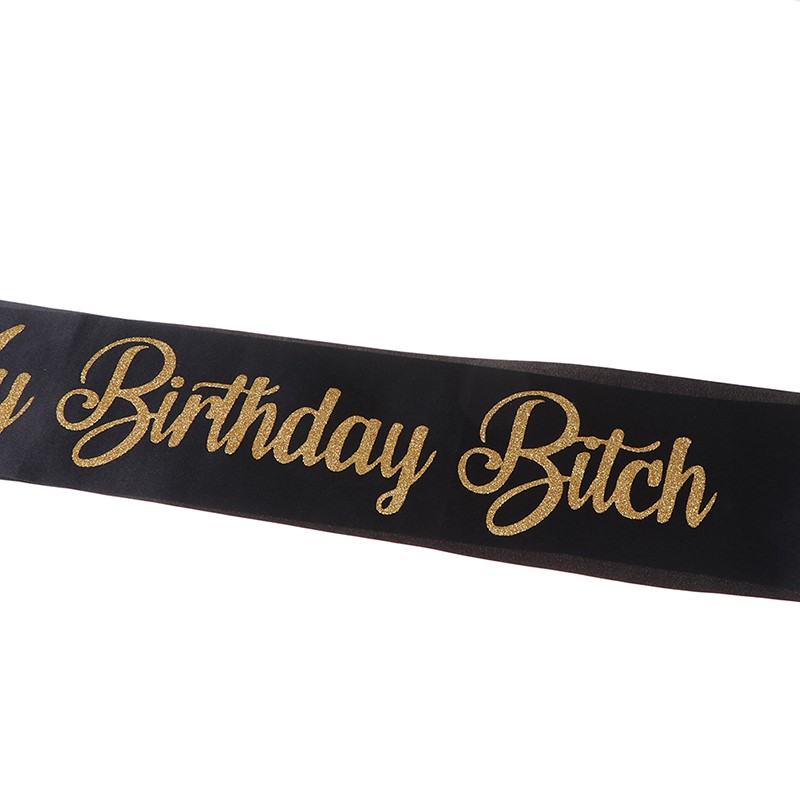 [bigapple]Glitter It's My Birthday Bitch Birthday Satin Sash Women Birthday Party Decor adore