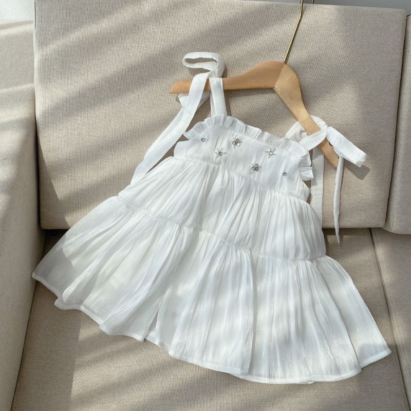 Váy 2 dây công chúa đính đá 2 lớp cho bé gái từ 1-5 tuổi cho bé gái