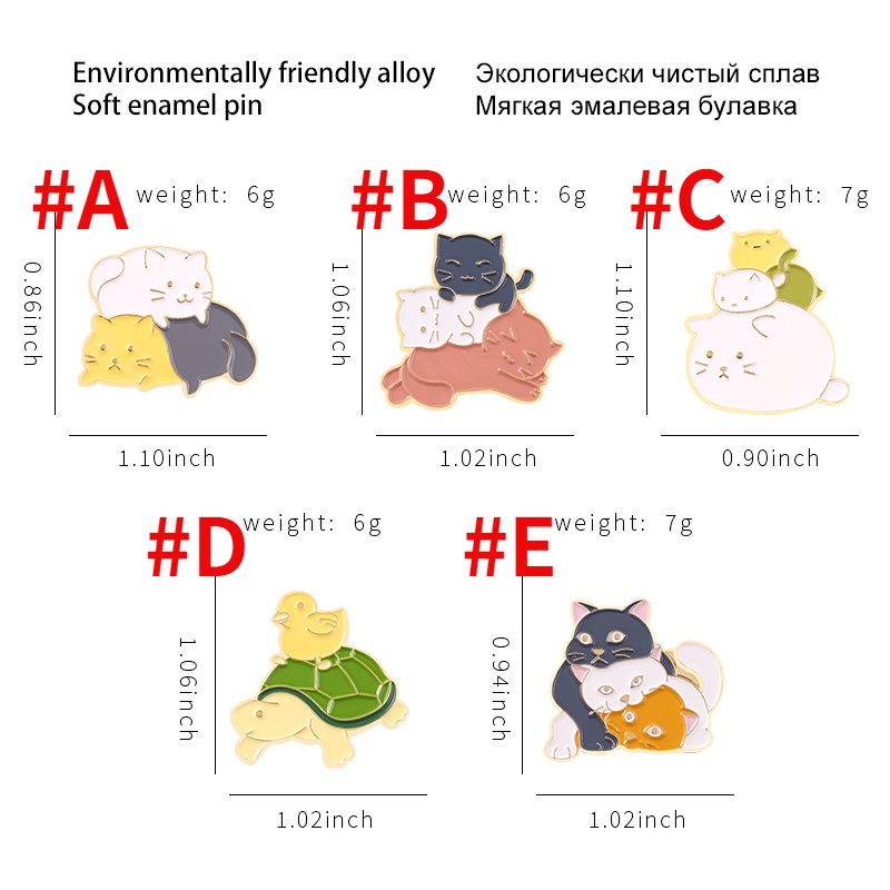 Ghim cài áo Miss Zoe bằng kim loại tráng men hình mèo đáng yêu