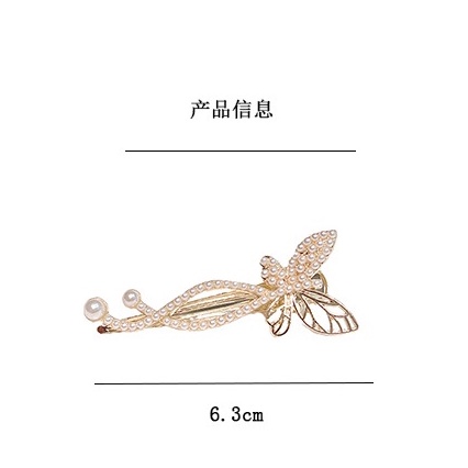 Kẹp Tóc Hình Bướm Đính Ngọc Trai Phong Cách Hàn Quốc Mới