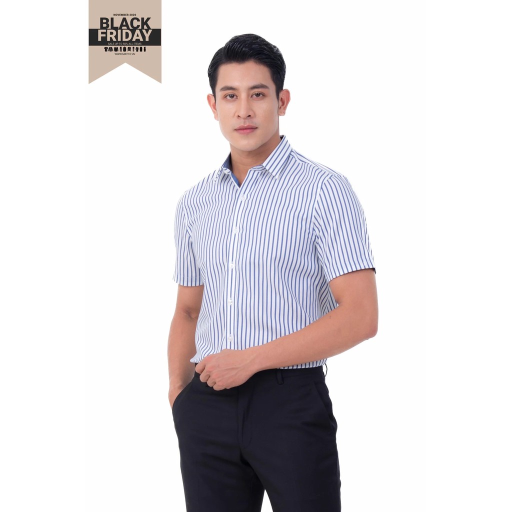 Áo sơ mi nam cộc tay May 10 chất Cotton dáng RegularFit mã 010119110ON 0585
