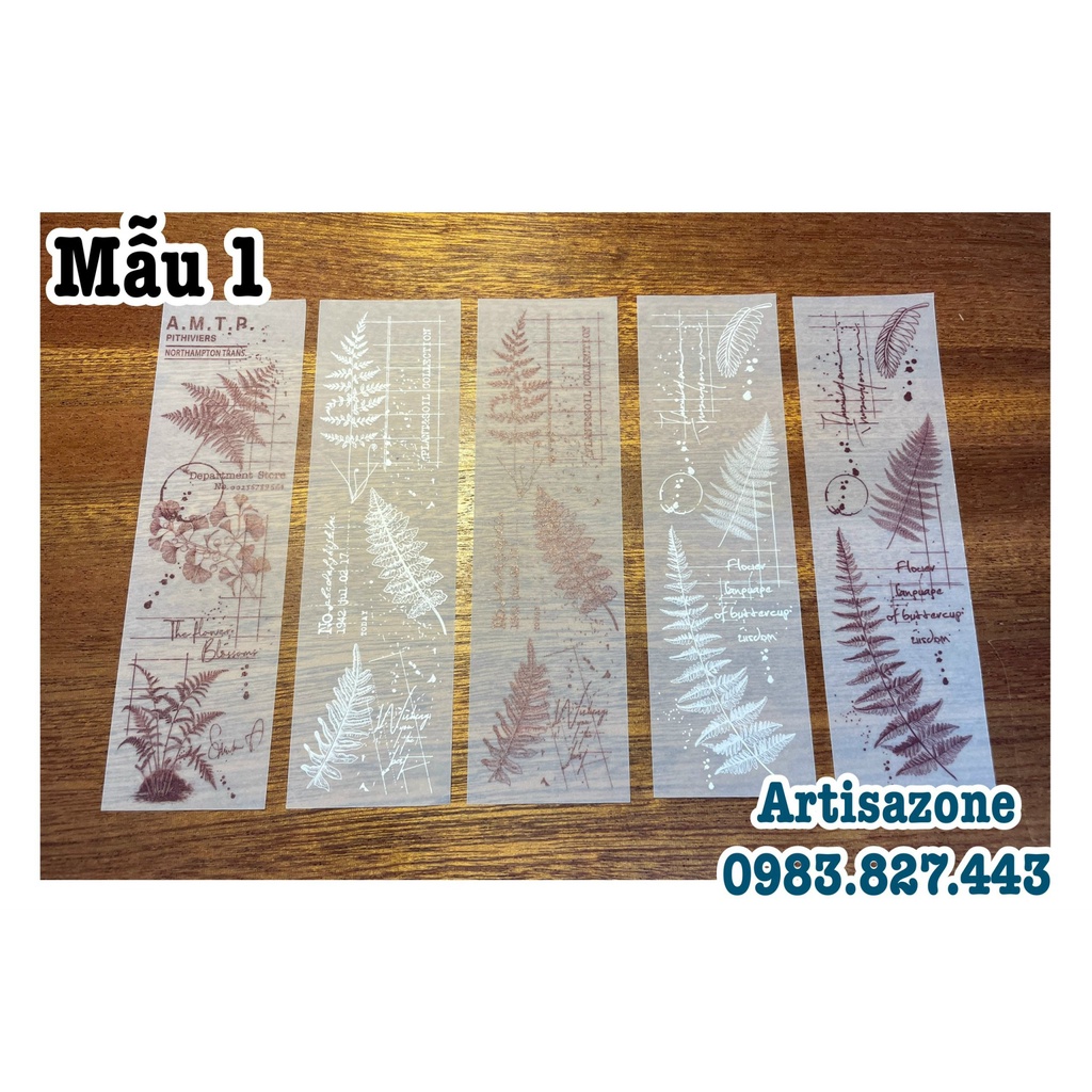 Giấy Can họa tiết trang trí: scrapbook, thiệp, sổ... - Set 10 tờ
