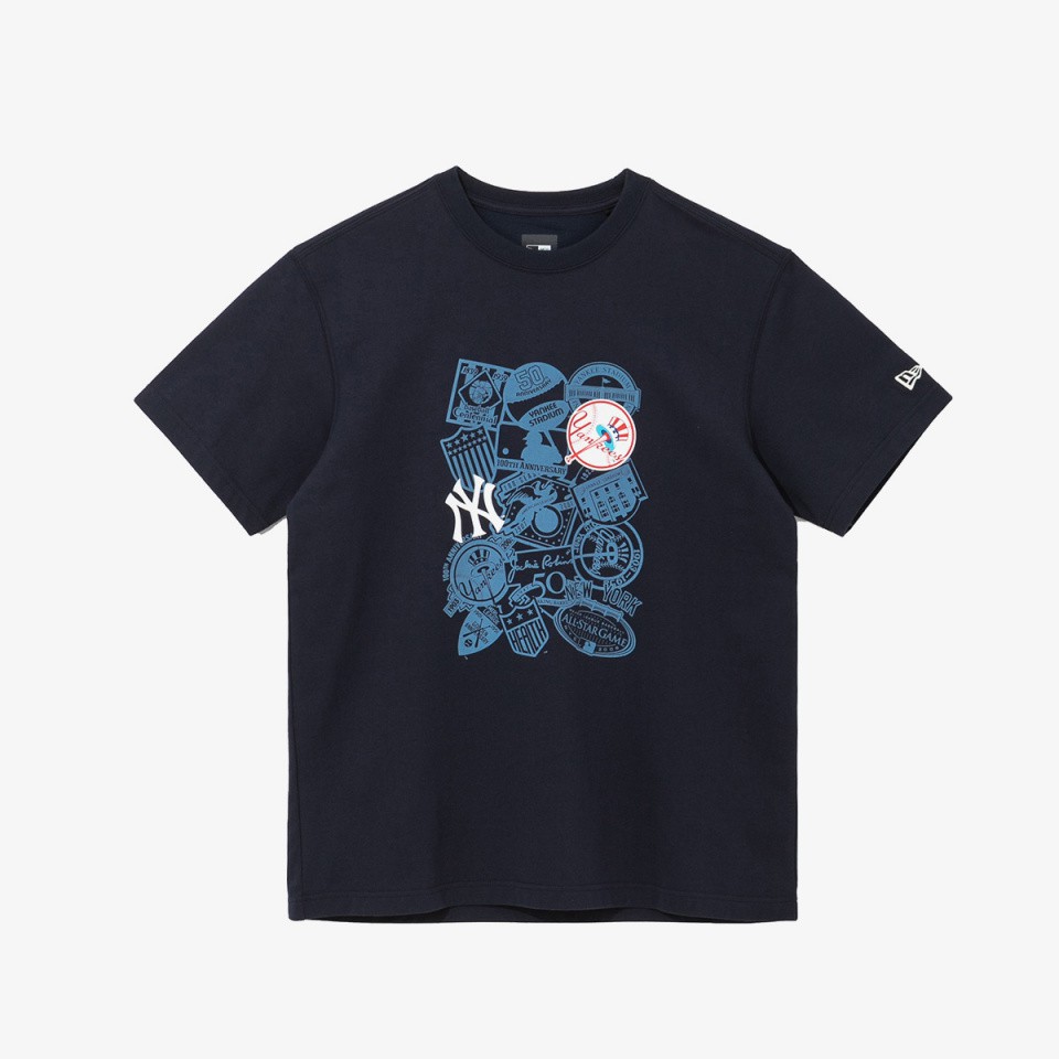 áo phông | áo thun unisex nam nữ ngắn tay cổ tròn New Era Sticker NY năng động cá tính mùa hè hàn quốc đường phố