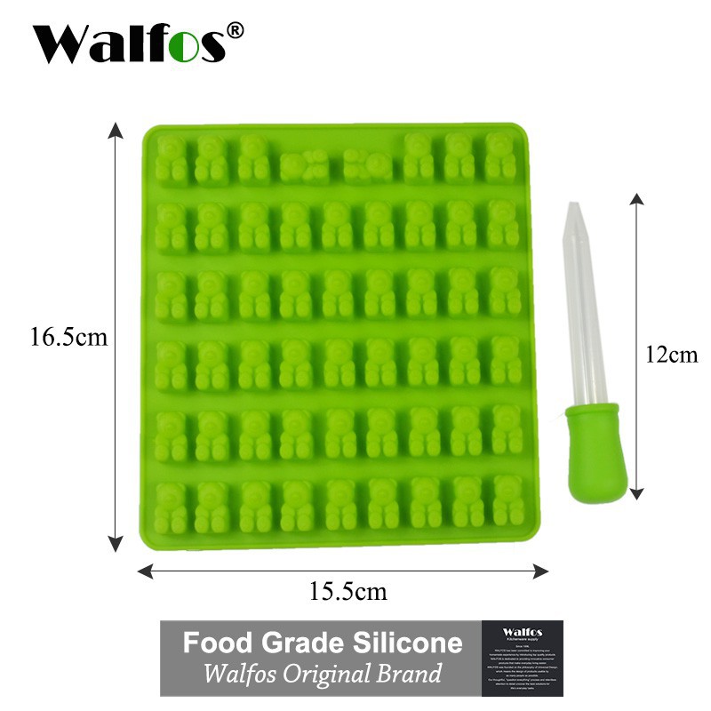 Khuôn Silicone Walfos 53 Ô Làm Đá Hình Gấu Kẹo Dẻo 15.5x16.5cm Tiện Dụng