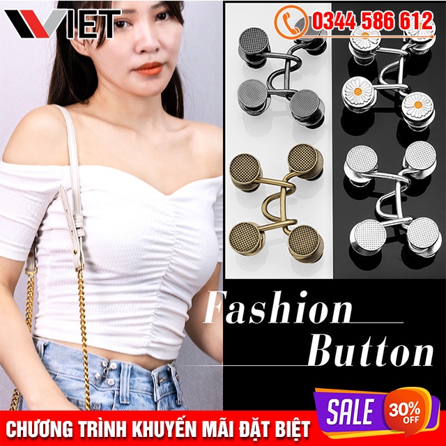Nút Gài, Khuy Cài Ko Cần Đục Lỗ Điều Chỉnh Lưng Quần Jean Quần Bò Cạp Rộng Cho Nữ - Phandungshop