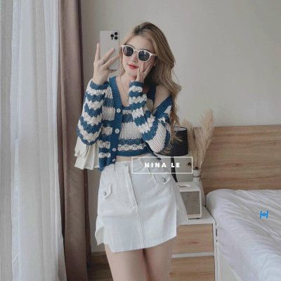 Sét áo len khuy xinh xắn quảng châu