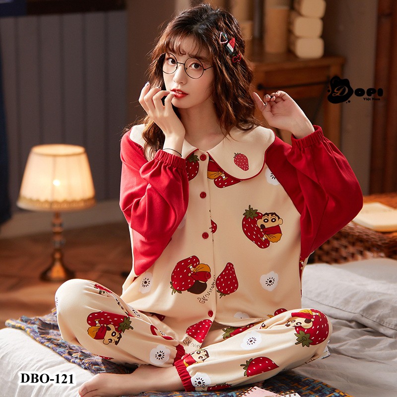 (DBO121) Đồ bộ mặc nhà nữ thu đông đồ bộ pijama nữ