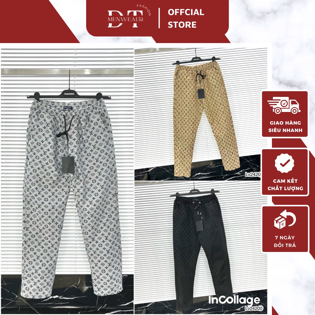 Quần Dài Lv Nam Ống Đứng Cực Chất - Quần Dài Nam Họa Tiết lv Rất Nổi Bật DT Fashion Menwear