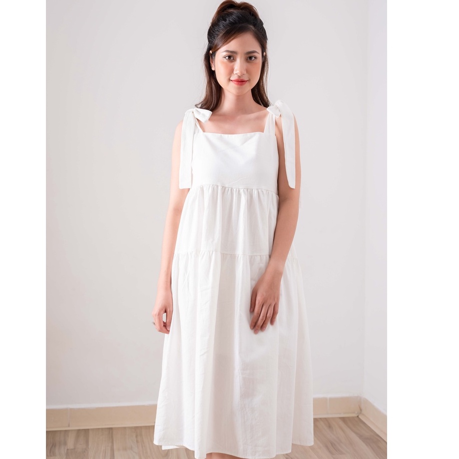 Đầm - váy hai dây babydoll thô thắt nơ 4 màu 1605 | WebRaoVat - webraovat.net.vn