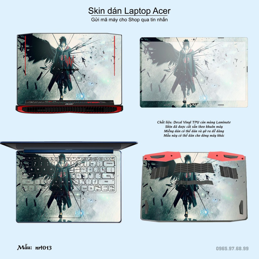 Skin dán Laptop Acer in hình Naruto (inbox mã máy cho Shop)