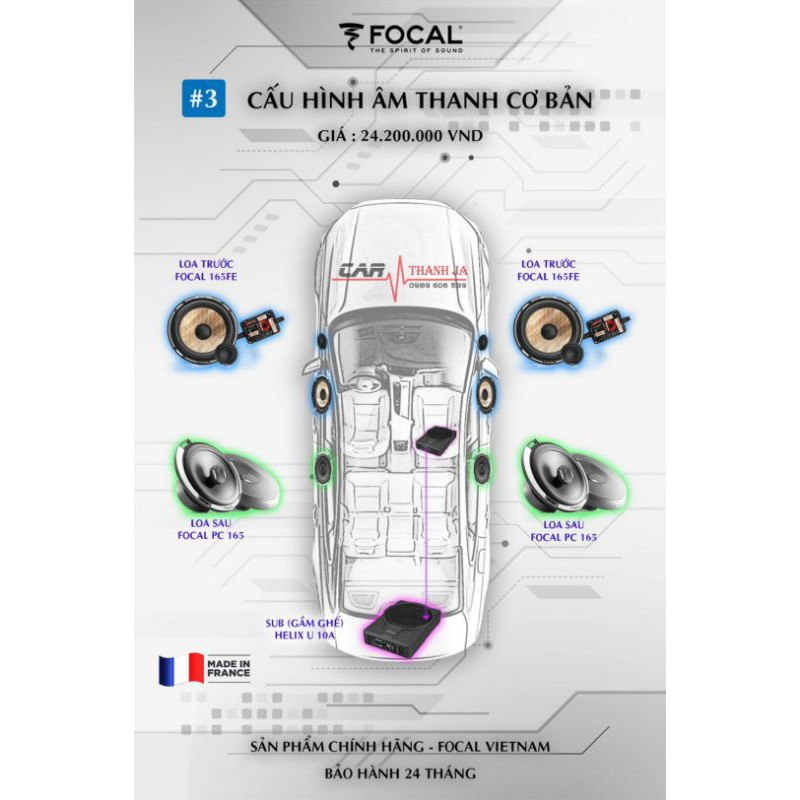 Loa Xe Focal. 6 Loa Xe Focal. 1 Sub ghế Helix U10A. Miễn phí Lắp Đặt