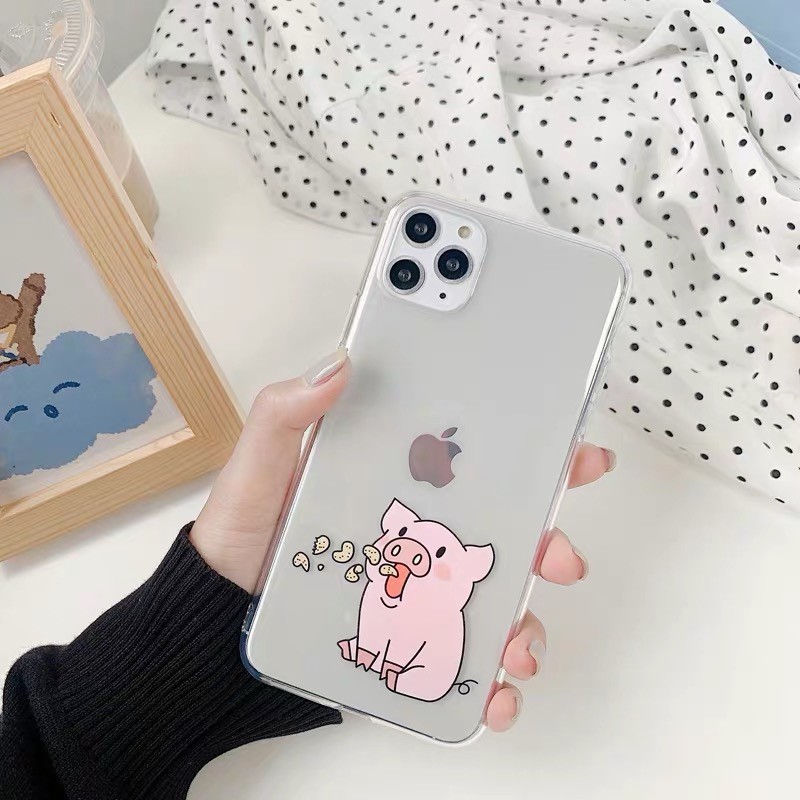 Ốp lưng iphone trong hai chú heo hồng 6/6s/6plus,7/8plus,X/Xs/Xr/Xs max/11/11Pro/11Promax/13/12/pro/promax AVG401