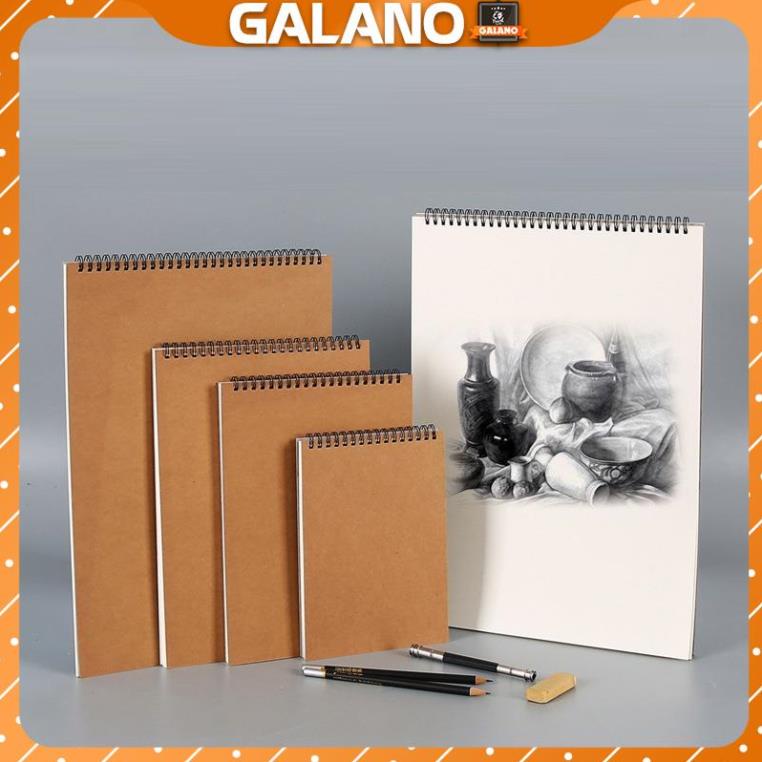 Sketchbook KOLANO sổ vẽ phác thảo, ký họa 100 trang A4, A5 gáy xoắn bìa cứng trơn 160g SN-001372