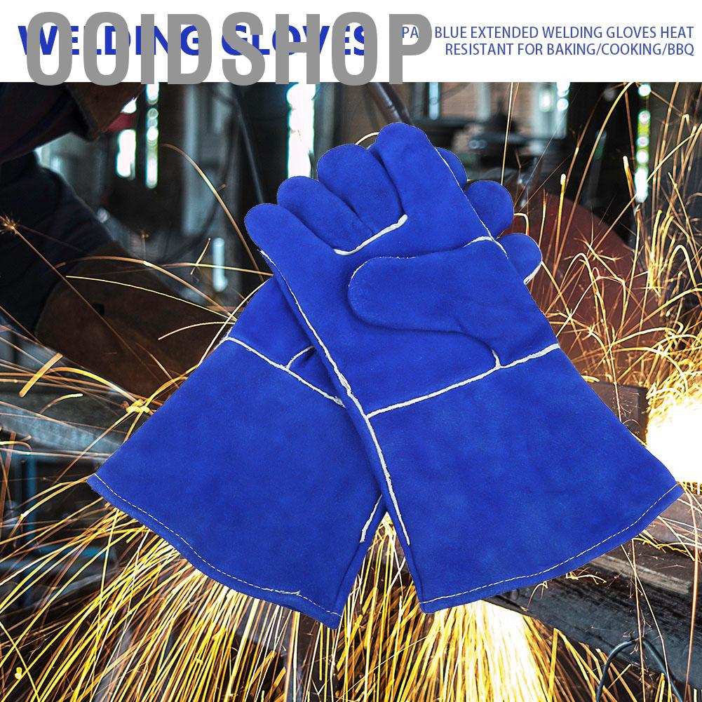 1 Đôi Găng Tay Cách Nhiệt Màu Xanh Dương Cho Thợ Hàn