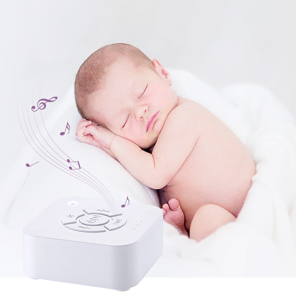 Máy tạo tiếng ồn trắng Q1 với 9 âm thanh giúp bé ngủ ngon, máy nghe tiếng ồn trắng có đèn ngủ và hẹn giờ tắt