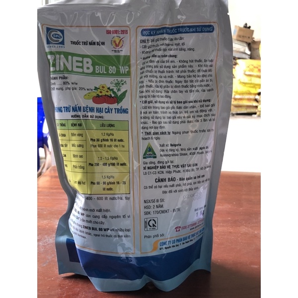 Thuốc trừ bệnh ZINEB 80wp phòng trừ nấm bệnh cây trồng