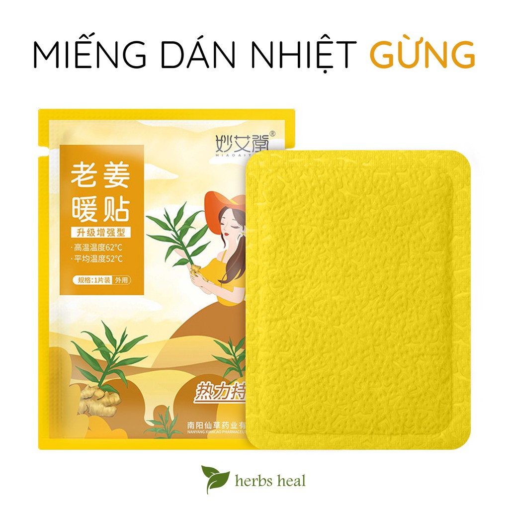 Herbs heal - Miếng dán giữ nhiệt - giữ ấm cơ thể mùa đông, giảm đau bụng kinh, chiết xuất ngải cứu và gừng già