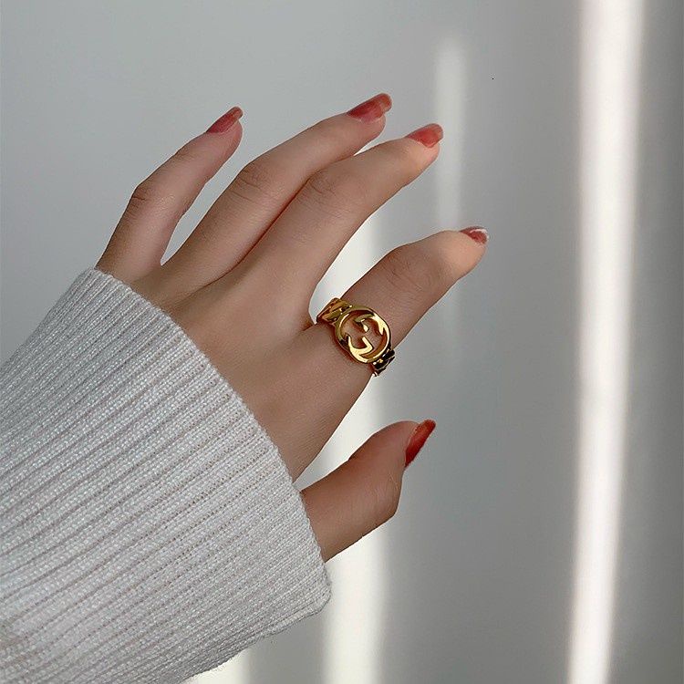 Nhẫn thời trang khắc chữ cá tính phong cách retro