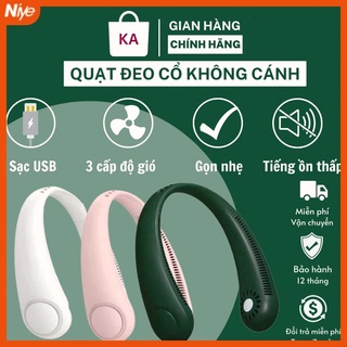 Quạt đeo cổ mini, Quạt tích điện mini sạc pin USB đeo cổ cầm tay chữ U máy nhỏ 3 cấp độ gió làm mát siêu tiện lợi