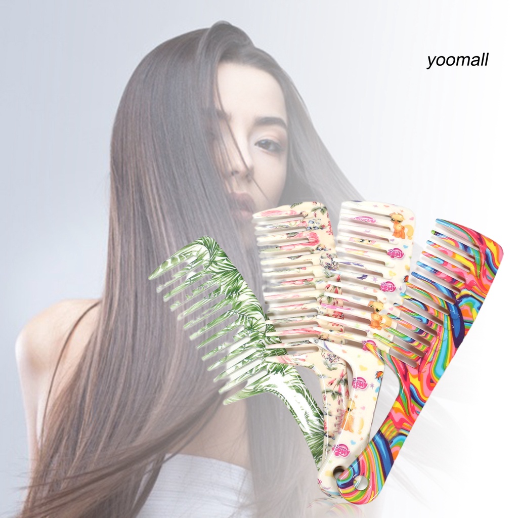 [Hàng mới về] Lược chải tóc răng thưa chống trượt in nhiều họa tiết tùy chọn