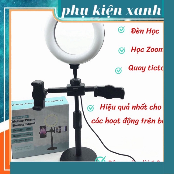 [ Cao cấp ]Đèn Livestream Để Bàn 2 Kẹp  siêu bền hỗ trợ ánh sáng quay video, tiktok,livestream