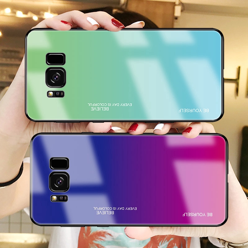 Ốp điện thoại kính cường lực hiệu ứng đổi màu cho Samsung S10e S8 S9 S10 Plus