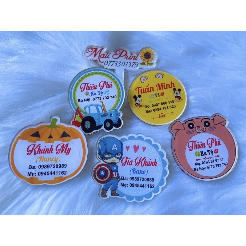 HUY HIỆU MICA GHIM CÀI BALO CHO BÉ