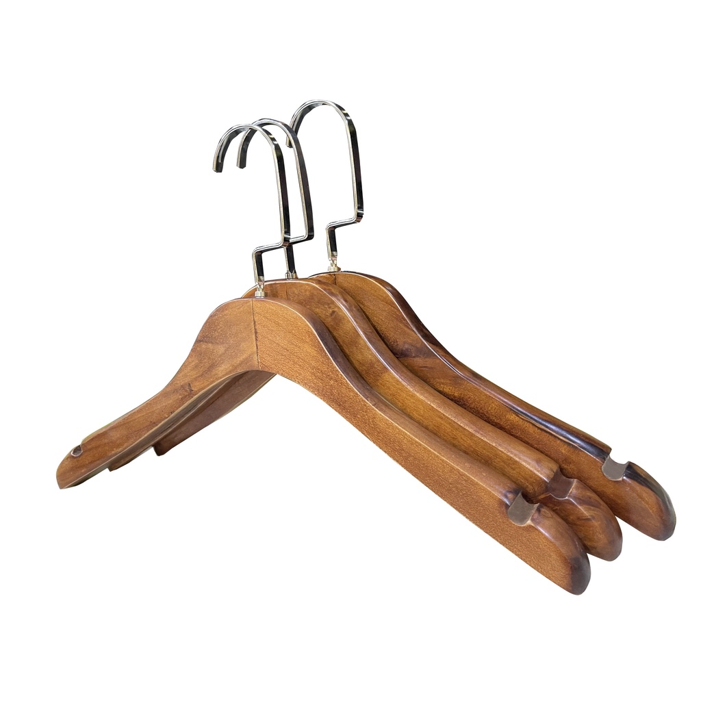Móc gỗ treo quần áo, móc gỗ treo vest KTN nâu 38cm